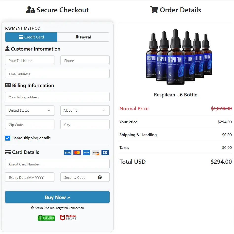 Respilean- Secure Page
